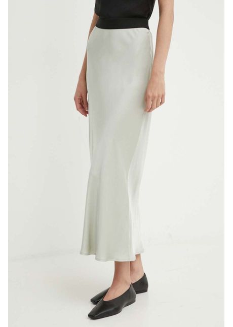 2ndday fusta 2nd clea tt fluid satin culoarea verde maxi evazati 2244150222