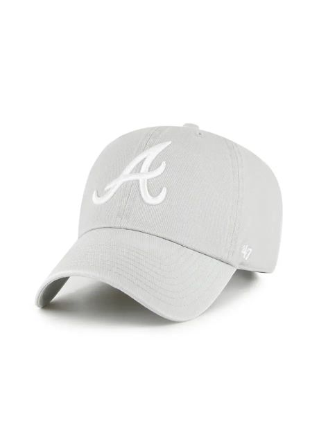 47 brand apc de baseball din bumbac mlb atlanta braves culoarea gri uni b rgw01gws gyd