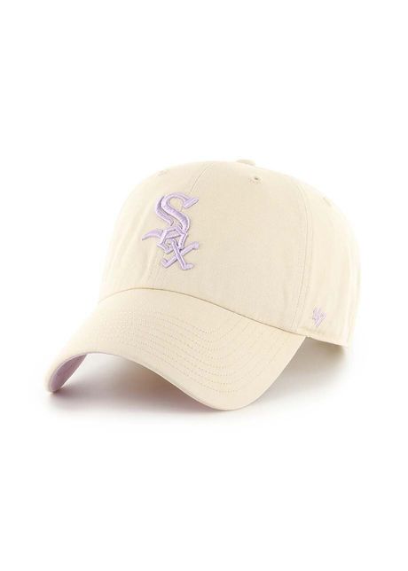 47 brand apc de baseball din bumbac mlb chicago white sox culoarea bej cu imprimeu bas dblun906gws nt03