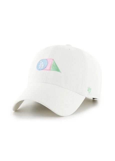 47 brand apc de baseball din bumbac mlb la dodgers culoarea alb cu imprimeu b prpcu12gws wh