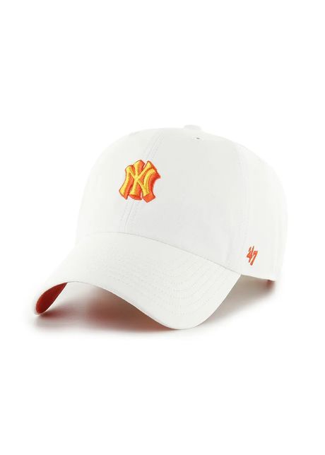 47 brand apc de baseball din bumbac mlb new york yankees culoarea alb cu imprimeu b chpcu17gws wh