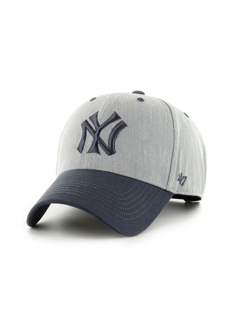 47 brand apc de baseball din bumbac mlb new york yankees culoarea gri cu imprimeu bcptn mldtt17khp gy10