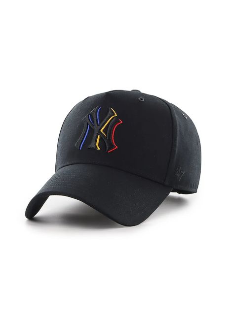 47 brand apc de baseball din bumbac mlb new york yankees culoarea negru cu imprimeu b prpdt17gwp bk