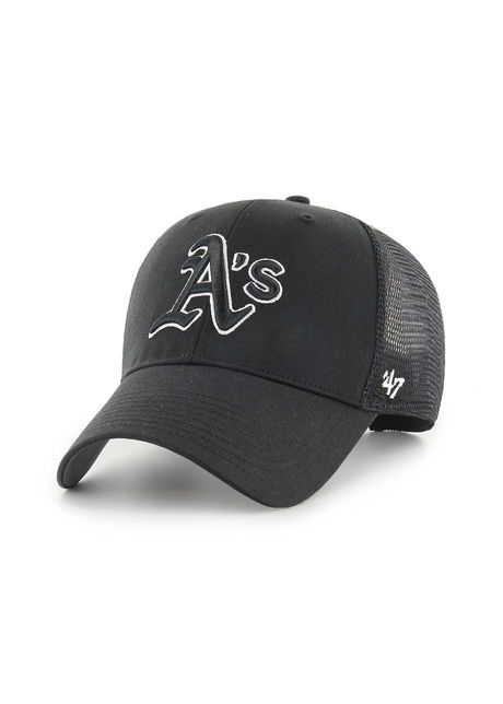 47 brand sapca mlb oakland athletics culoarea negru cu imprimeu b brans18ctp bk