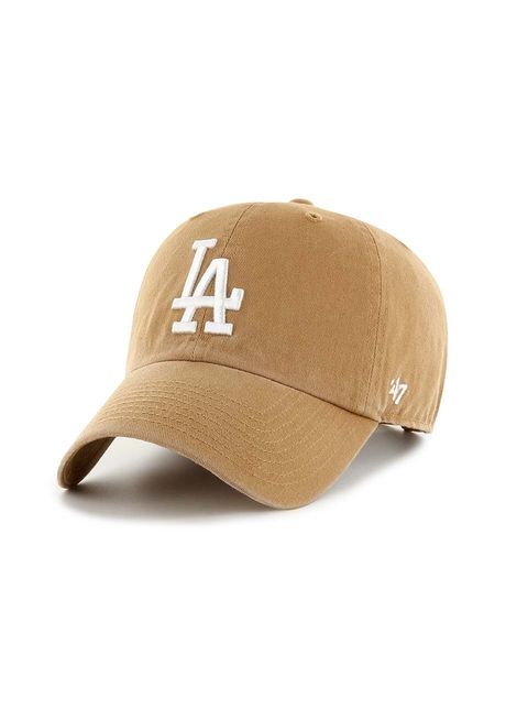 47brand apc de baseball din bumbac mlb los angeles dodgers culoarea bej cu imprimeu b nlrgw12gws ql