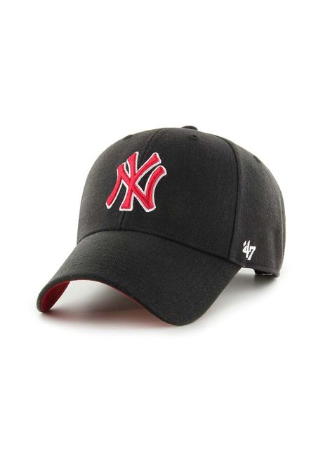 47brand apc din amestec de l n mlb new york yankees culoarea negru cu imprimeu