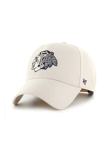 47brand apc din amestec de l n nhl chicago blackhawks culoarea bej cu imprimeu