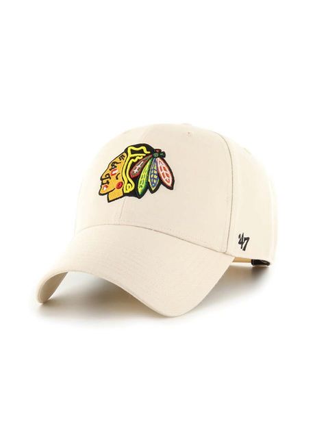 47brand apc din amestec de l n nhl chicago blackhawks culoarea bej cu imprimeu h mvpsp04wbp ntb