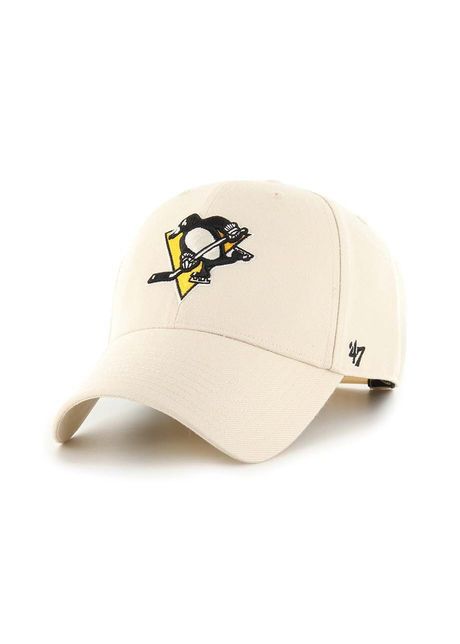 47brand apc din amestec de l n nhl pittsburgh penguins culoarea bej cu imprimeu