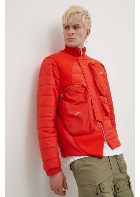 A cold wall geac asymmetric padded jacket b rba i culoarea ro u de tranzi ie acwmo154 voltred