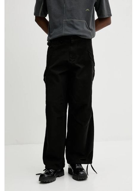 A cold wall pantaloni de bumbac barbati culoarea negru drept acwmb319