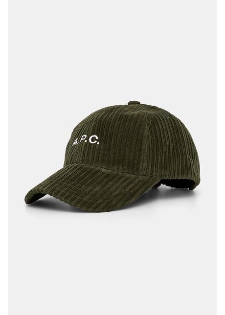A p c apc de baseball din catifea casquette charlie culoarea verde neted coezq m24069