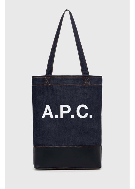 A p c geanta tote axel culoarea albastru marin coddp m61444