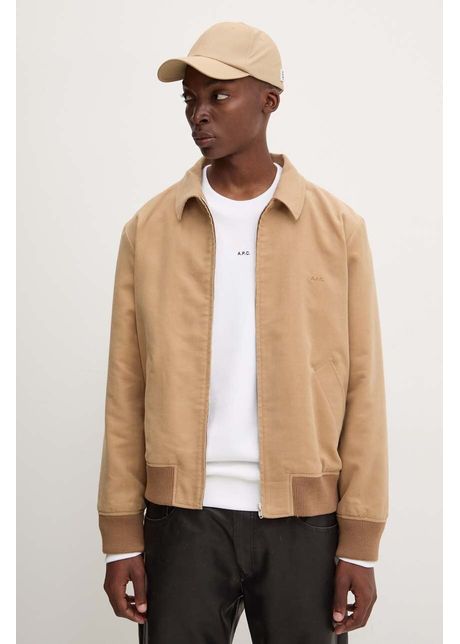 A p c jacheta de bumbac blouson gilles culoarea bej de tranzitie cohak h02706