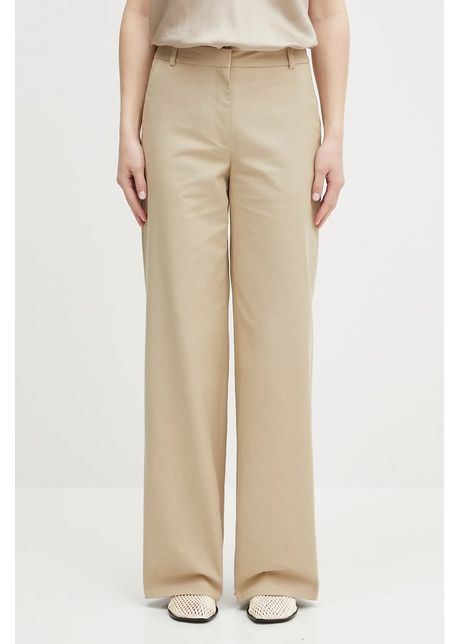 A p c pantaloni de bumbac pantalon margaret femei culoarea bej lat high waist cohfu f08476