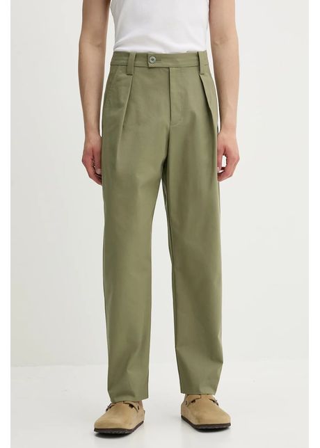 A p c pantaloni de bumbac pantalon renato b rba i culoarea verde cu fason chinos cohfu h08428