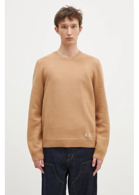 A p c pulover de lana pull edward barbati culoarea maro wvbdj h23059
