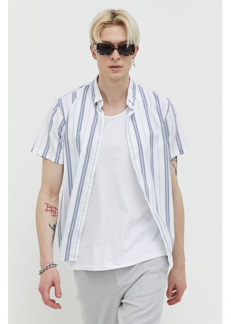 Abercrombie fitch camasa barbati culoarea alb cu guler button down regular