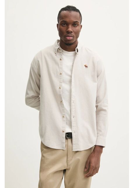 Abercrombie fitch camasa din bumbac barbati culoarea bej cu guler button down regular ki125 4326