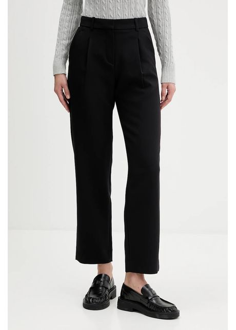 Abercrombie & Fitch pantaloni culoarea negru, drept, high waist, KI156-5521-900
