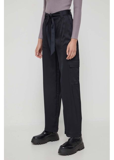 Abercrombie fitch pantaloni femei culoarea negru lat high waist