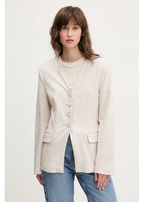 Abercrombie fitch sacou de in culoarea bej un singur rand de nasturi uni ki144 5076