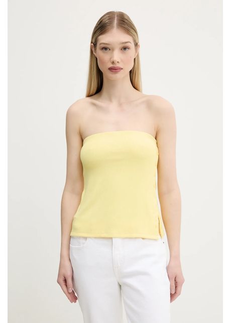 Abercrombie fitch top culoarea galben cu spate descoperit ki139 5567
