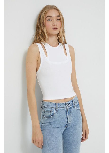 Abercrombie fitch top femei culoarea alb