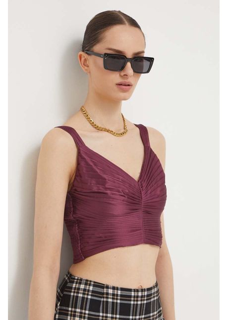 Abercrombie fitch top femei culoarea violet