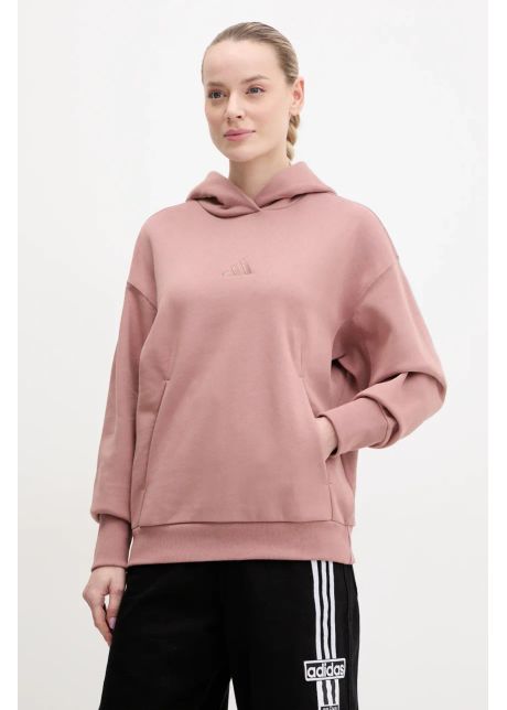 Adidas bluz all szn femei culoarea roz cu glug cu imprimeu jd4669