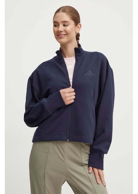 Adidas bluza all szn femei culoarea albastru marin cu imprimeu iw1062