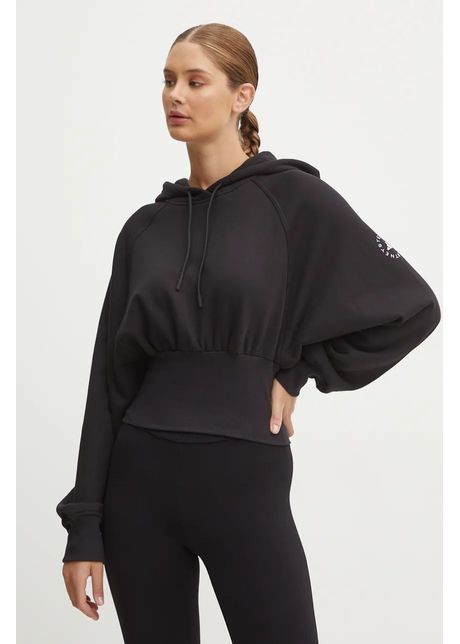 Adidas by stella mccartney bluz de trening culoarea negru cu glug uni jg1543