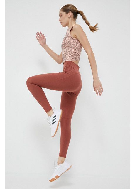Adidas by stella mccartney colanti femei culoarea maro neted