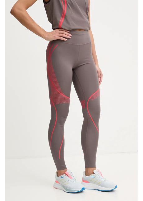 Adidas by stella mccartney leggins de antrenament truepace culoarea gri cu imprimeu iw9868