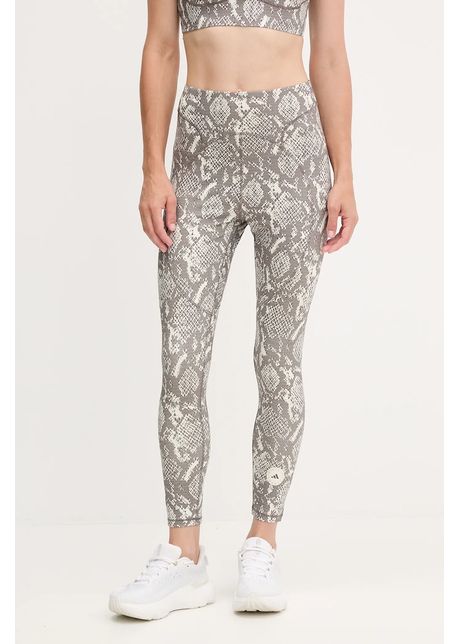 adidas by Stella McCartney leggins de antrenament TruePurpose culoarea bej, cu imprimeu, JW4556