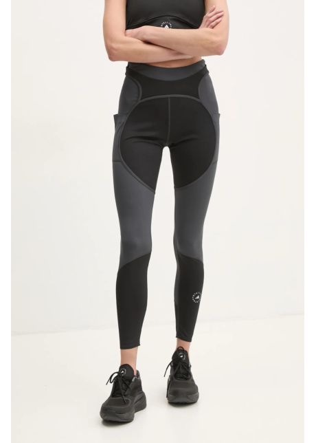 Adidas by stella mccartney leggins de antrenament two tone culoarea negru cu imprimeu jm0302