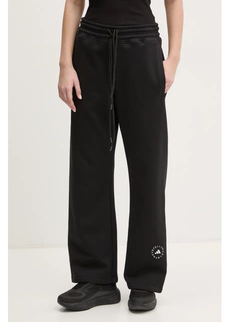 Adidas by stella mccartney pantaloni de trening din bumbac femei culoarea negru cu imprimeu jj0102