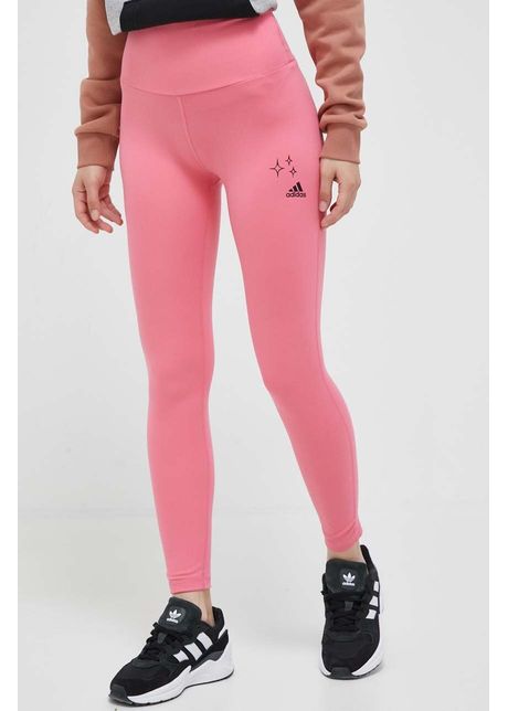 Adidas colanti femei culoarea roz cu imprimeu
