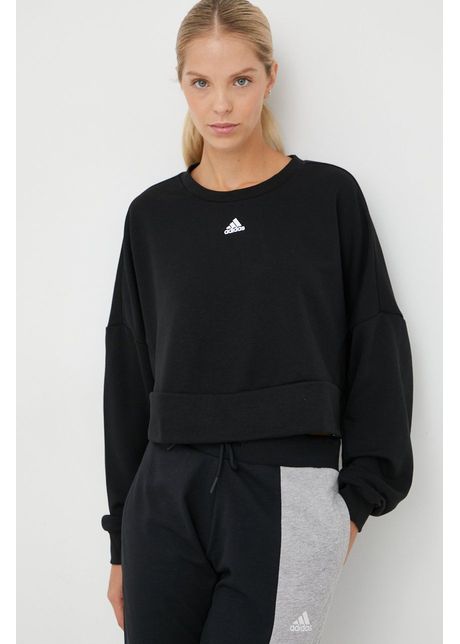 adidas hanorac de antrenament Studio femei, culoarea negru, neted