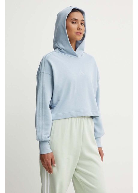 Adidas hanorac de bumbac all szn femei cu glug neted iy6847