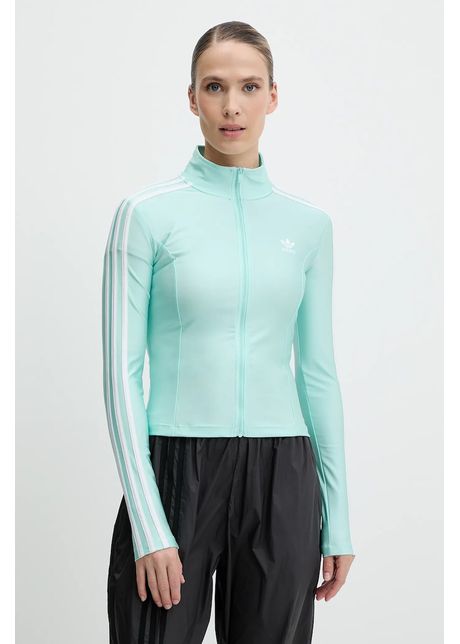 Adidas originals bluz 3 stripes culoarea turcoaz cu imprimeu jc5579