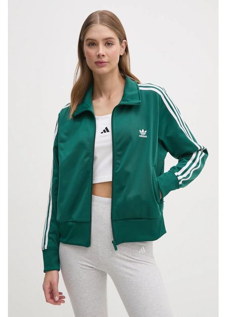 Adidas originals bluz adicolor classics firebird femei culoarea verde cu imprimeu jc8262