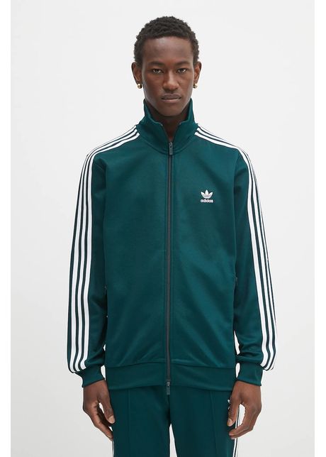 adidas Originals bluză Classic TT culoarea verde, cu imprimeu, JY1280