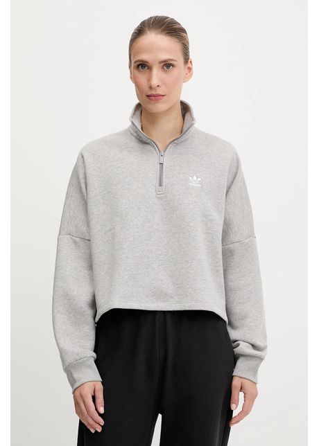 Adidas originals bluz essential culoarea gri melanj iy4979
