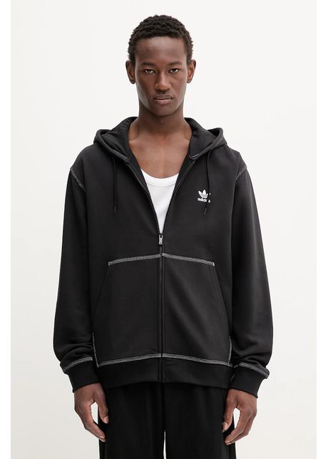adidas Originals bluză Essentials culoarea negru, cu glugă, uni, JW0969