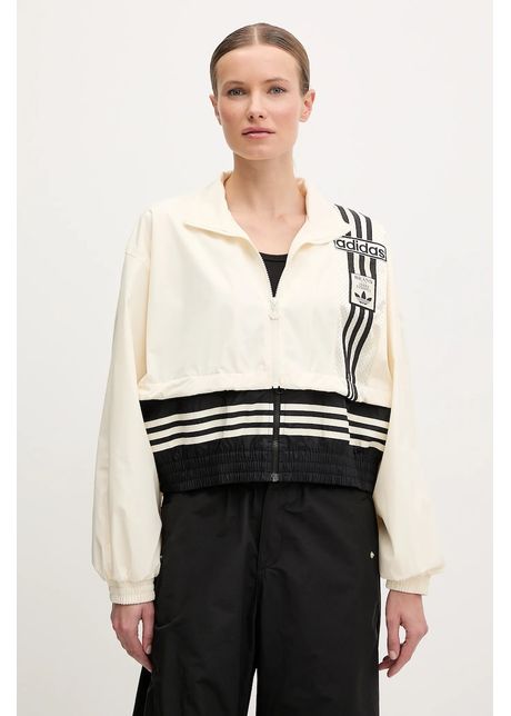 Adidas originals geac woven track top culoarea bej de tranzitie oversize jd0096