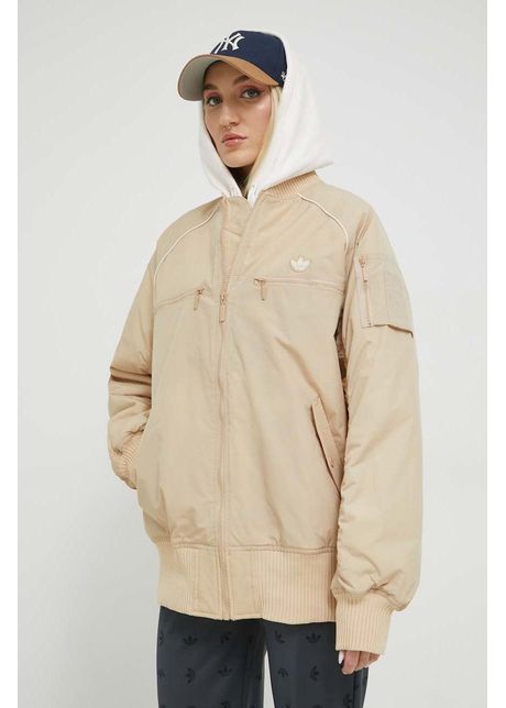 Adidas originals geaca bomber femei culoarea bej de tranzitie