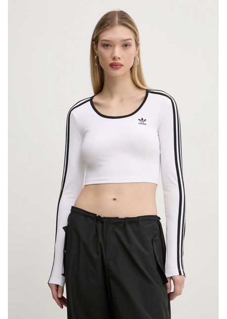 Adidas originals longsleeve 3s ls crop femei culoarea alb jd4625
