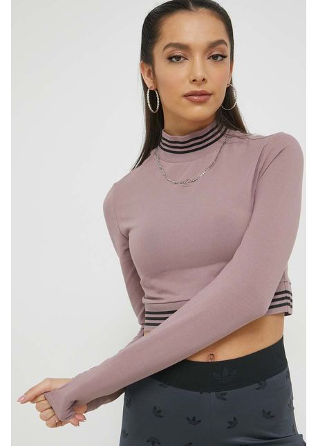 Adidas originals longsleeve femei culoarea roz cu turtleneck