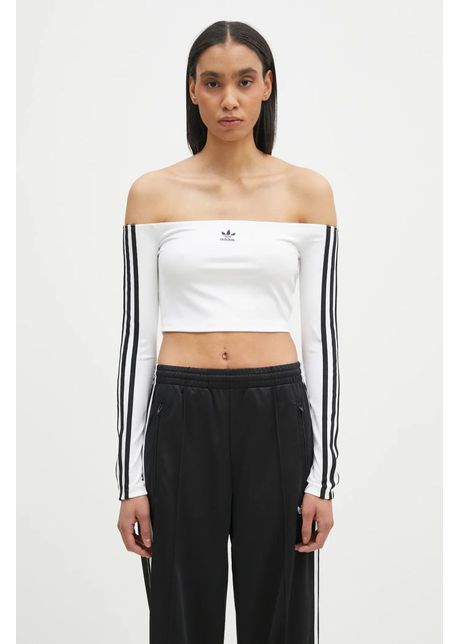 Adidas originals longsleeve off shoulder femei culoarea alb decolteu spaniol jd0275